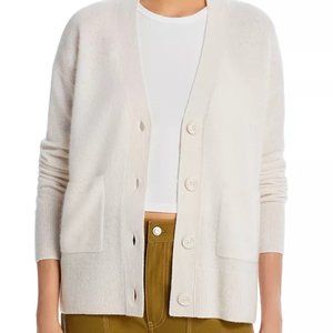 NWT AQUA Cashmere V-Neck Grandfather Cashmere Cardigan